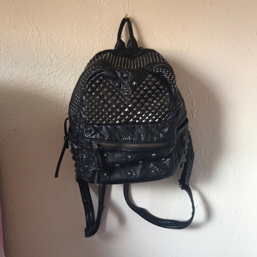 Stud black backpack